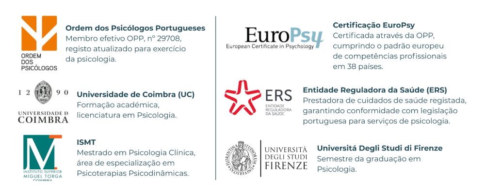 Certificações e autorizações da psicóloga Julia Garioli para atender nas consultas de psicologia online